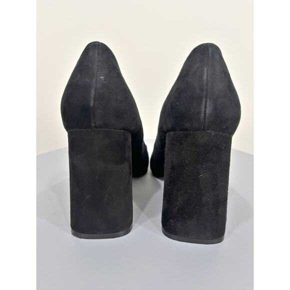 NWT ZARA Black Suede Block Heels - Picture 3 of 9